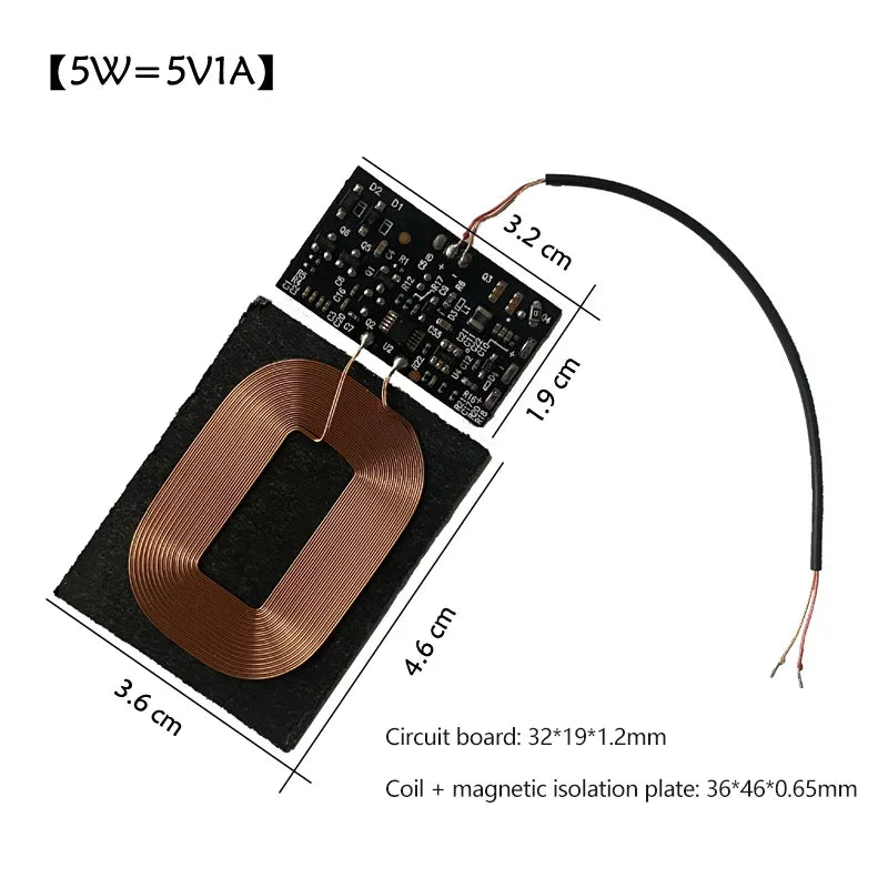 5W/7.5W/10W Wireless Charging Standard Universal Wireless Charger PCBA Circuit Board With Coil DIY Wireless Receive Module