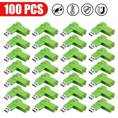 100PCS USB 2.0 Pendrive 128GB 64GB 32GB 16GB 8GB USB Flash Drive 4GB 2GB Free Laser Logo 2.0 USB Flash Drive Stick Best Gift