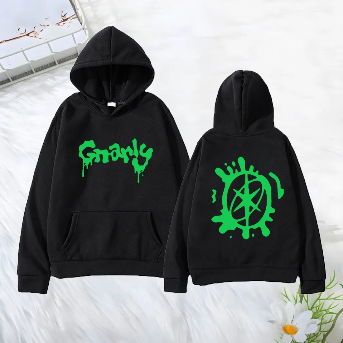 Katseye Merch Gnarly Logo Printed Hoodie Men Women Casual oversized hoodie hip hop streetwear vintage Fleece Long sleeve clothes
