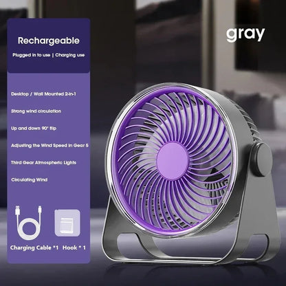 5-Speed Adjustable Multifunctional Electric Fan Circulator Portable Quiet Home Ventilator Desktop Wall Ceiling Fan Air Cooler