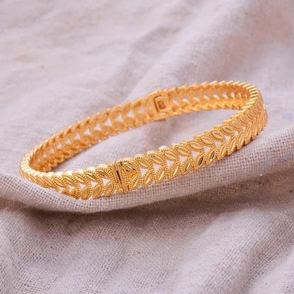 Gold Plated Italian Luxury Bracelet for Men Women,Wedding Fashion Bangles Party Valentine's Day Gift