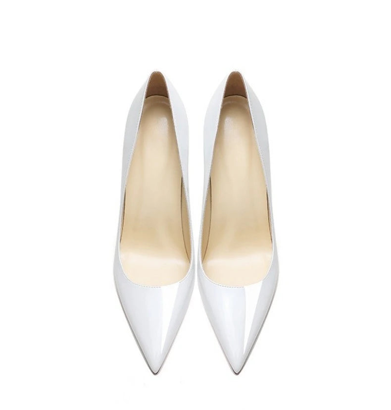 High Heels Women's Stiletto Patent Leather Internet Celebrity Pointed Large Size Small Size Professional Shoes