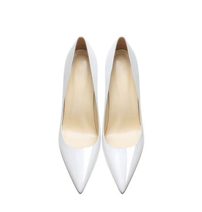 High Heels Women's Stiletto Patent Leather Internet Celebrity Pointed Large Size Small Size Professional Shoes