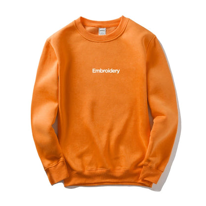 Custom Embroidery Cotton Sweatshirt Customized Brand Design Company Logo Text Men Women Thick Fleece Warm Quality Clothes 350gsm