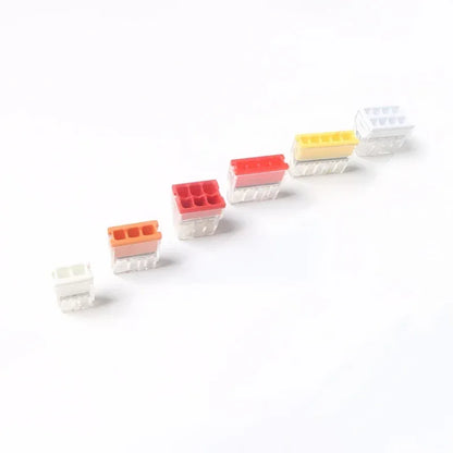 10/50/100 Pcs CMK 20 Mini Quick Wire Connectors 2/3/4/5/6/8 Ports Terminal Block Hard Stainless Easy Electric Quick Push-In