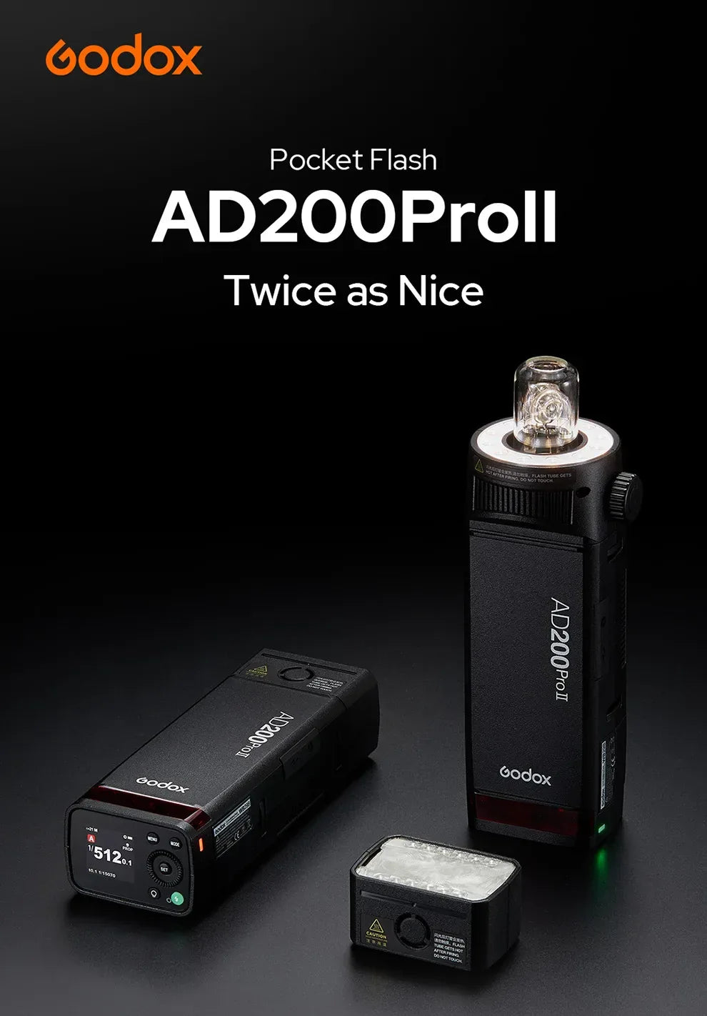 Godox AD200PRO II 200W Out-door Pocket Flash AD200PROII TTL HSS Speedlite Bi-color Modeling Lamp With X2T/X3/X3PRO/XPRO/XPROII