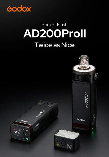 Godox AD200PRO II 200W Out-door Pocket Flash AD200PROII TTL HSS Speedlite Bi-color Modeling Lamp With X2T/X3/X3PRO/XPRO/XPROII