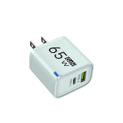 GaN 65W USB C Charger 3 Ports Quick Charge 3.0 QC3.0 Fast Charger Travel Wall Adapter for iPhone Samsung Xiaomi Huawei EU UK US