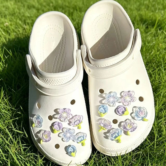 Hot sales Fashion shoe Charms for Iced Cherry Blossoms Clogs Shoe Buckle Cute shoe Accessories Decoration for Girls Gift