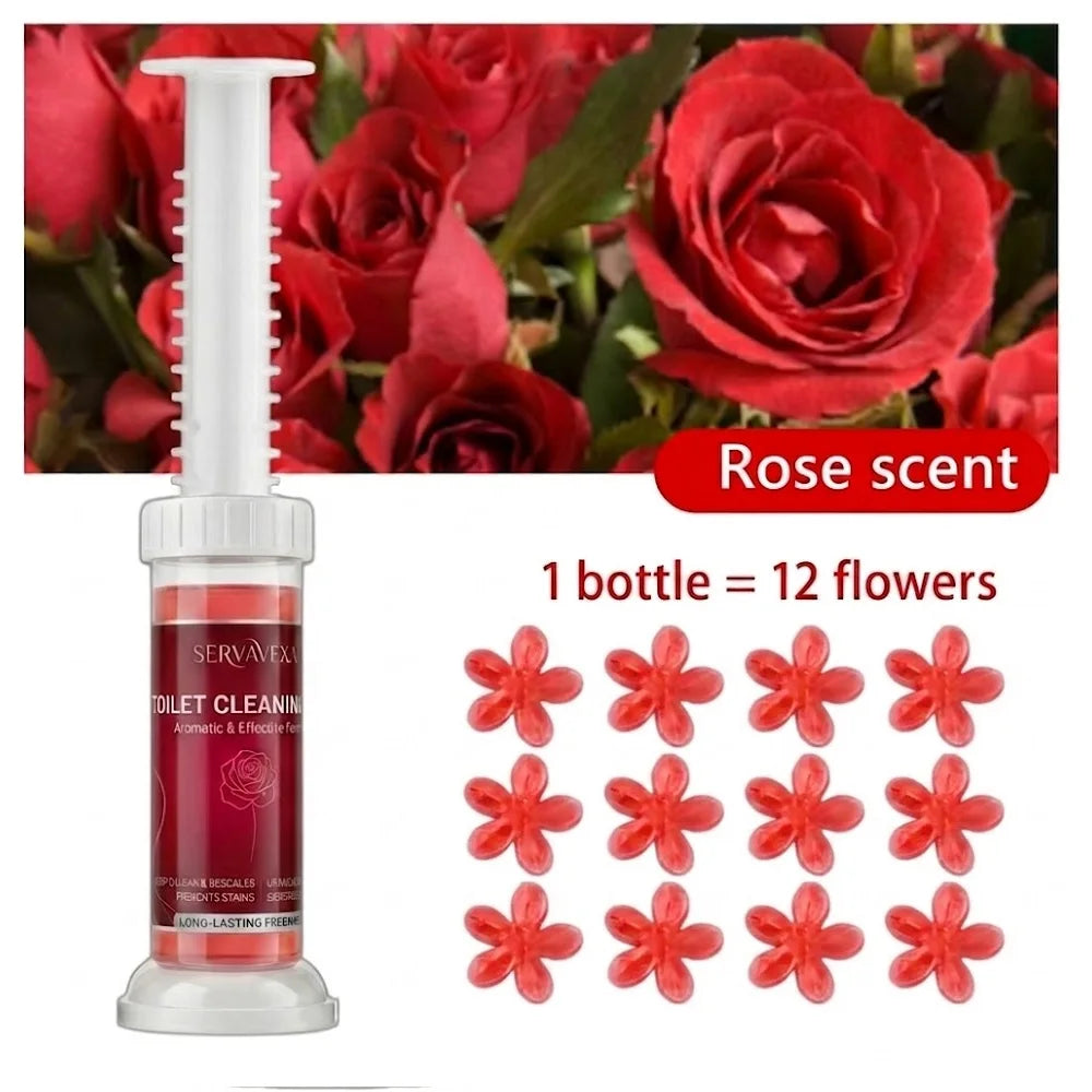 SERVAVEXA 5Pcs Toilet Cleaning Gel Stamp Aromatic Deodorizer Flower Bowl Cleaner Automatic Long Lasting Descaling Bathroom Tools