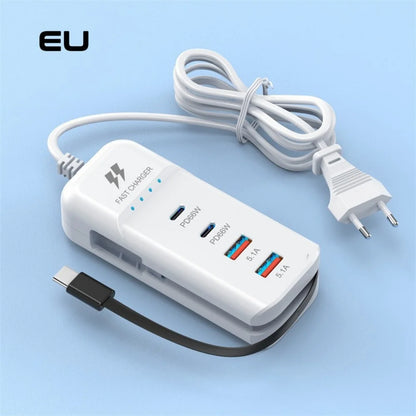 66W Muti Ports USB Type C Charger Socket EU/US/UK Fast Charging Plug Wall Adapter For Xiaomi Samsung Xiaomi Charger Power Strip