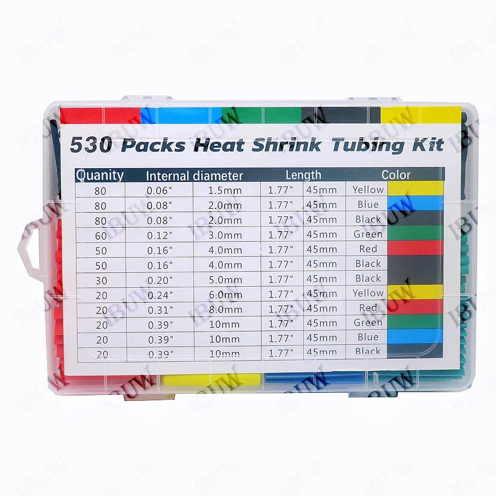 328PCS 164-560pcs Heat Shrink Tube Tubing Insulation Shrinkable Tube Assortment Electronic Polyolefin Wire Cable Sleeve Kit