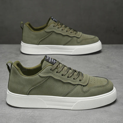 Men's Shoes Spring and Autumn New Style Green Black Red Sports Shoes Soft Sole Breathable Men's Low-Top Versatile Casual Shoes