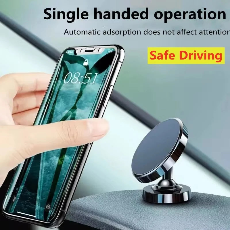 Creative Dual Axis Alloy magnetic car bracket 720 ° rotation Double ball magnetic phone holder for Any model phone