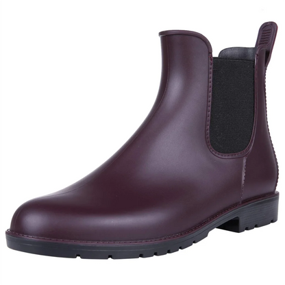 Evshine Fashion Short Rain Shoes For Women New Lady Chelsea Boots Outdoor Anti-slip Waterproof Rain Boots Sodt Rubber Ankle Boot