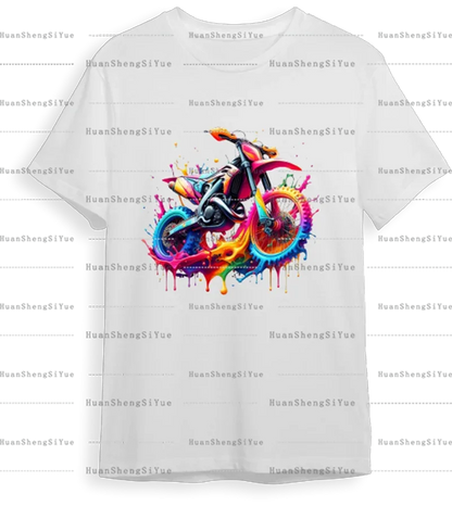 Color Fluid Painting Ironing Sticker Clothes DTF Fashion T-shirt Hoodie DIY Jacket Patch Hot Paste Paper