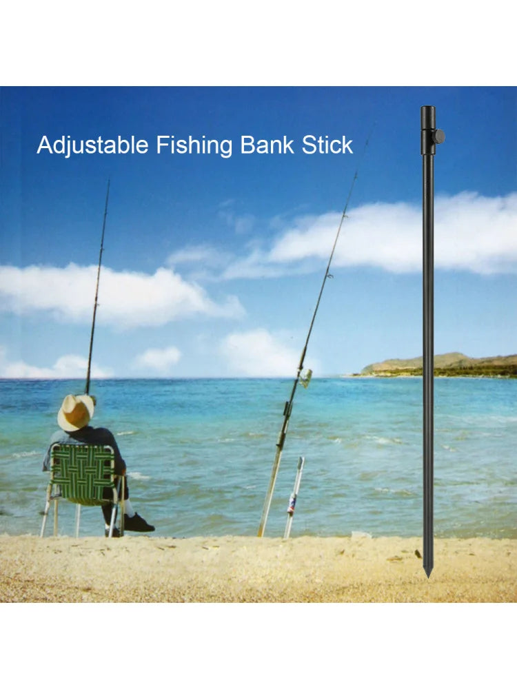 48-75cm Extending Aluminum Alloy Fishing Bankstick Adjustable Carp Fishing Bank Stick Fishing Rod Pod Rest for Bite Alarm