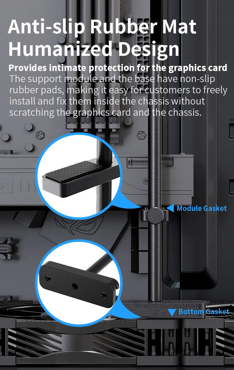 TEUCER VC4 Aluminum Alloy Graphics Video Stand 280mm GPU Support Anodic Oxidation Sandblasting Video Card Bracket PC Accessories