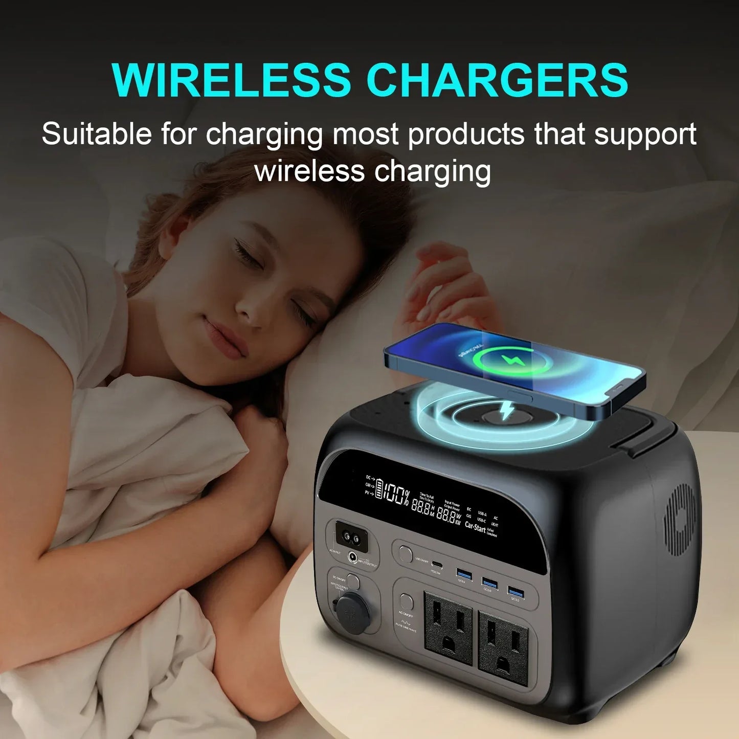 CTOLITY AXP200 AP400 Power Station 192Wh 345Wh Lifepo4 Battery for Camping Power Bank UPS Battery Backup USB TYPE-C LED Light