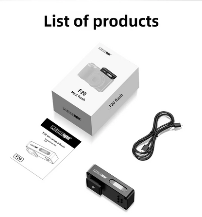 Medalight F20 Mini Rechargeable Camera Flash Light Speedlite for Ricoh GR4/GR3/GR3X for Fuji/Sony/Nikon/Canon/Leica Universal