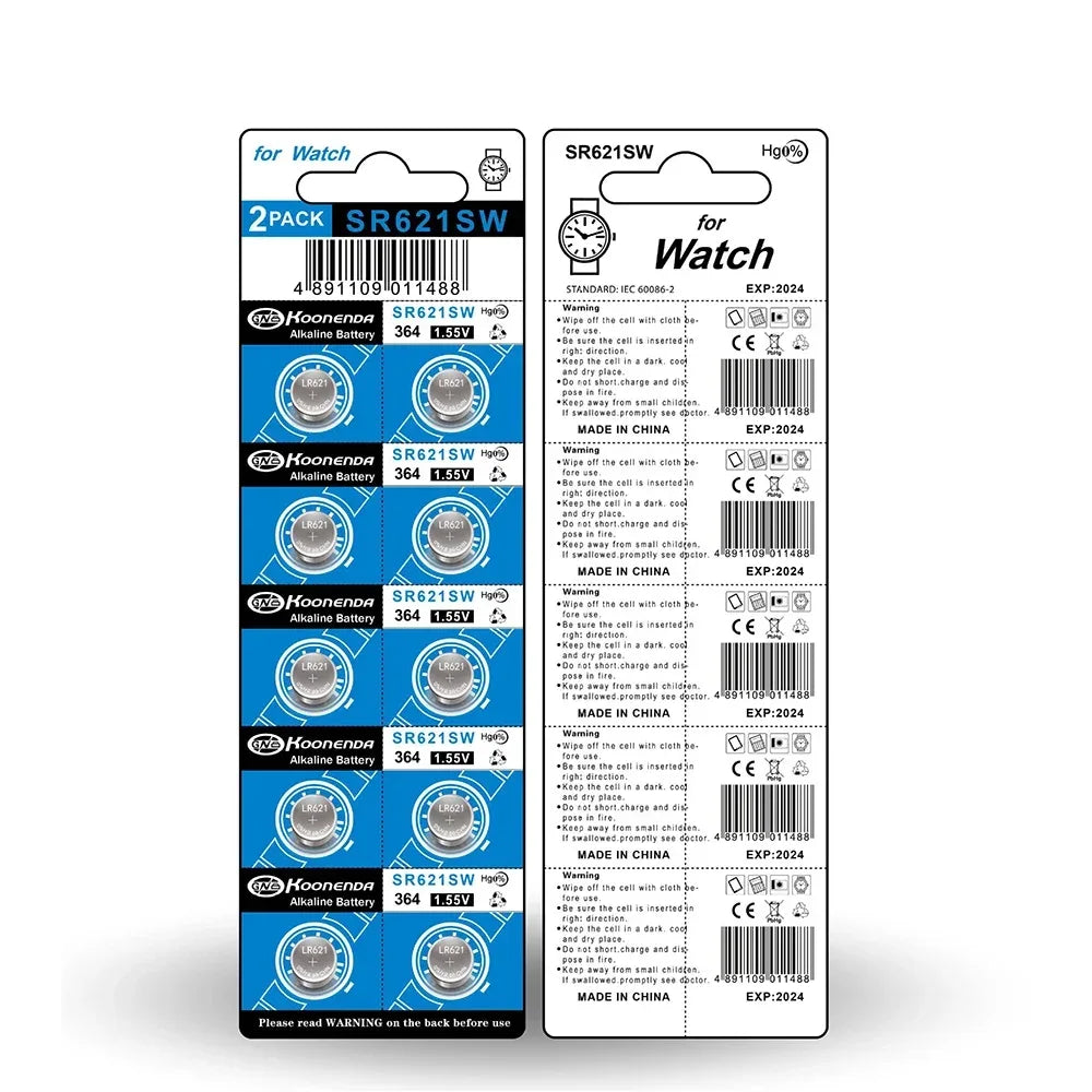 5-10PCS AG1 LR621 364 V364 164 531 SR621 SR621SW SR60 CX60 1.55V Alkaline Battery For Watch Car Key Remote Toy Button Coin Cell