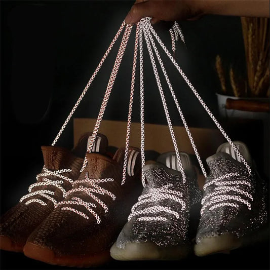 1 Pair Reflective Shoelaces Top Quality Round Rope Sports Shoe Laces Boots and Sneaker Shoelace Multi-color Length 120cm by PDG ibma