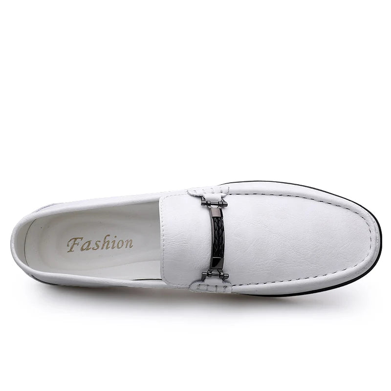 Men Loafers Slip on White Leather Shoes Casual Fashion Luxury Shoes Designer Italian Brand Loafer Moccasins Four Seasons