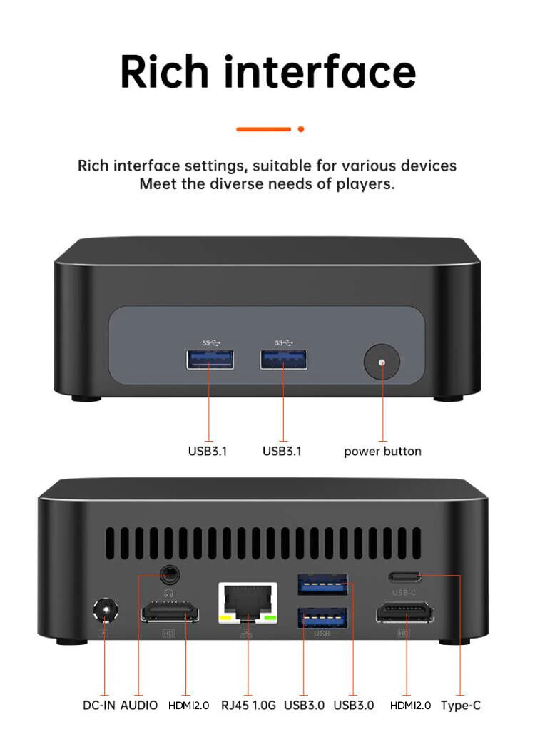 Topton Palm Gaming Mini PC AMD Ryzen 3 5300U ES 7 4700U ES 2*M.2 Slots 2*DDR4 Portable Office Desktop PC Windows 11 MiniPC WiFi6