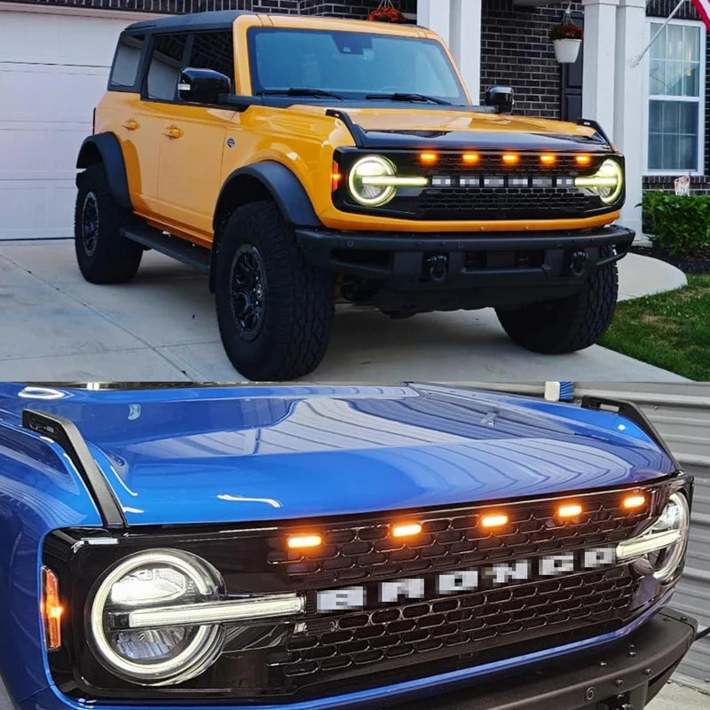 iJDM Car LED Front Grille Clearance Light For Ford Bronco Badlands Wilderness Edition Amber Daytime Running Light Warning Lamp
