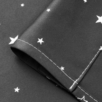 1pc Blackout Curtain, Solid Color With Metallic Star Pattern, Polyester Blend, Room Darkening, Thermal Insulated, UV Blocking Fo