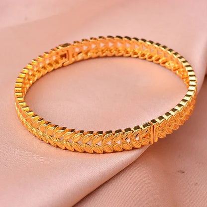Gold Plated Italian Luxury Bracelet for Men Women,Wedding Fashion Bangles Party Valentine's Day Gift