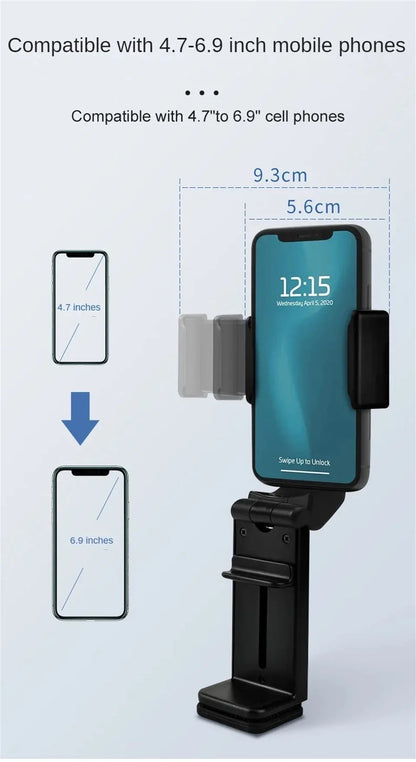 Airplane Phone Holder Portable Foldable Desktop Mobile Phone Stand Rotatable Selfie Holding Live Train Seat Clip Lazy Bracket