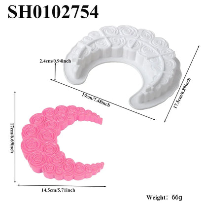 French Mousse Cake Molds Valentine's Day Pastry Baking Tools Rose Bud Design Silicone Cake Moulds Food Grade Kitchen Bakeware