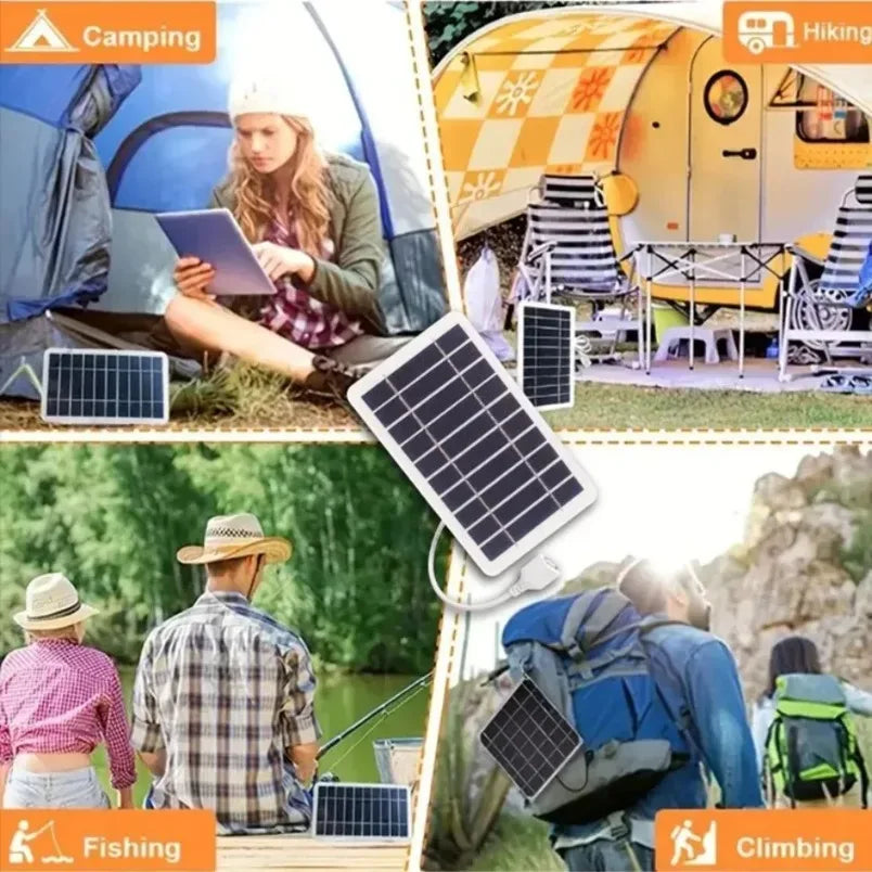 Portable USB Safe Stable Charger Solar Panel Charger, Compatible with Phones, Fans, Flashlights for Outdoor Travel Camping