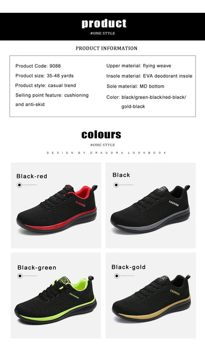 Men Women Knit Sneakers Breathable Athletic Running Walking Gym Shoes