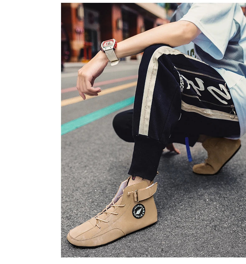 YRZL Men's Shoes Ankle Boots Lightweight Anti-slip Man Casual Walking Shoes Soft Soles Comfortable Breathable Blue Shoes for Men