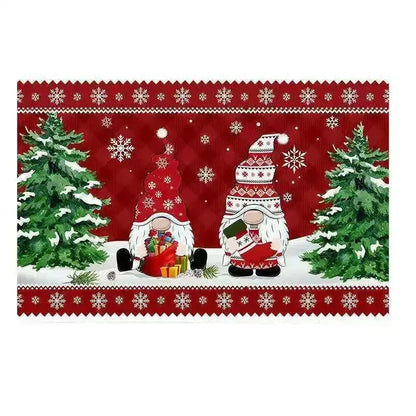 VIKAMA Merry Christmas Welcome Doormat Winter Non-Slip Rubber Backed Floor Mat for Home Indoor Outdoor Entrance Decoration