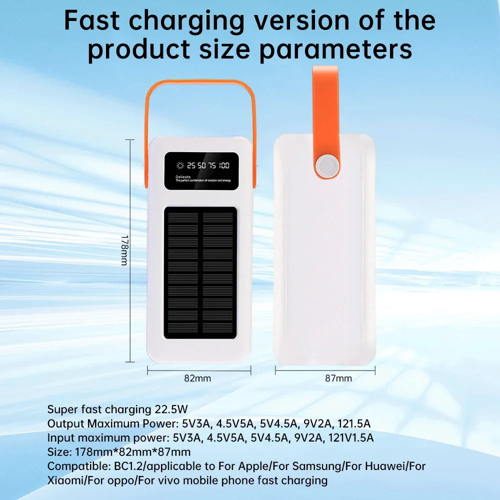 28 Solar 18650 Flat Head Battery Power Bank Welding Free Kit 22.5W Fast Charging Mobile Power Kit Easy Assembly