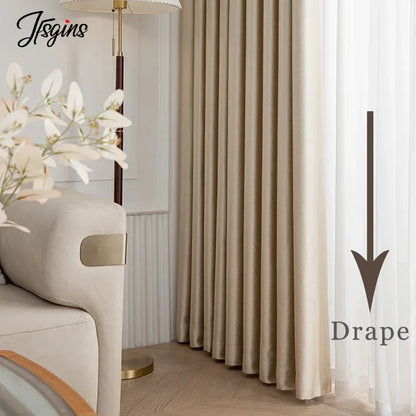 Living Room Blackout Curtain Thicken Bedroom Curtains for The Room Window Luxury Decor Home Ready-made Drapes Insulation Blinds