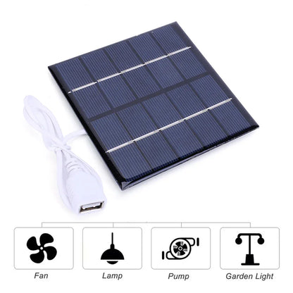 3/5W Battery Charger Solar Panel USB Output Polycrystalline Solar Panel Mobile Power Supply Lightweight for Charger 3.7V Battery