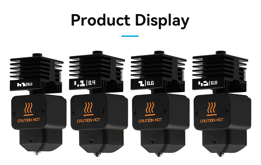 New High Quality H2D H2S H2C Hotend Kit with 0.2/0.4/0.6/0.8mm Hardened steel Nozzle Replace Hotend Kit For Bambu H2D A1/A1mini