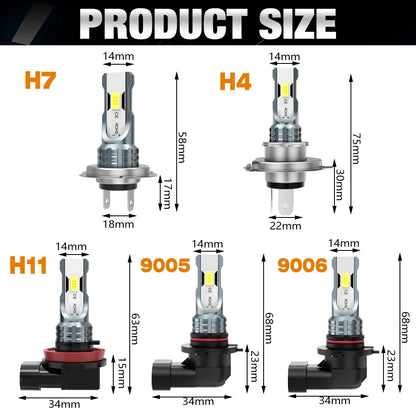 H8 H11 LED Headlights Canbus H7 9005 HB3 9006 HB4 Fog Light Bulb 30000LM 5500K LED Daytime Car Lamp for Auto 12V Headlamp