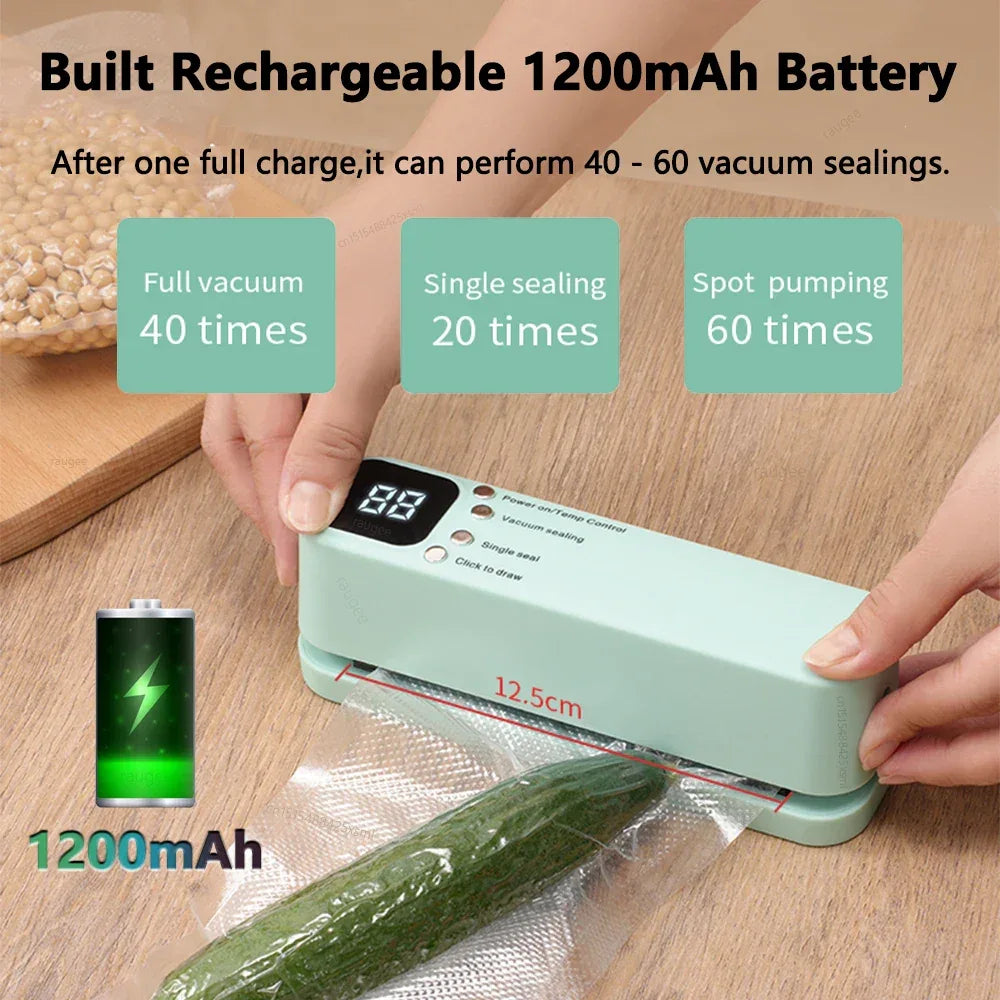 Plastic Bags Sealer Food Packaging Bag Sealing Machine Mini Sealer Portable Heat Bag Sealer Rechargeable Food Bag Thermal Sealer