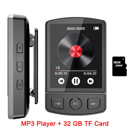 MP3 Player Portable Sport Clip Walkman HiFi Sound Bluetooth-Compatible 5.0 Student Walkman 1.8 Inch Screen with FM Radio E-Book