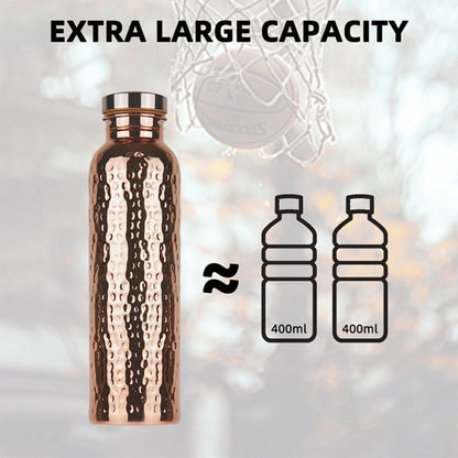 800ML Copper Water Bottle One-Click Open Lid Thermal Insulation Leakproof Sports Bottle Anti-Slip Silicone Base