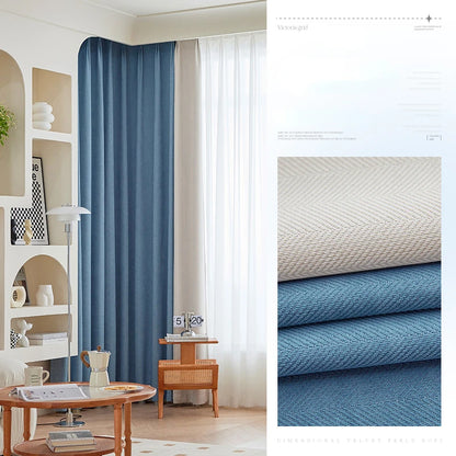 Modern Simple Blackout Curtain Luxury Living Room Drape Room Balcony Floor-to-ceiling Windows Curtains Bedroom Soundproof Drapes