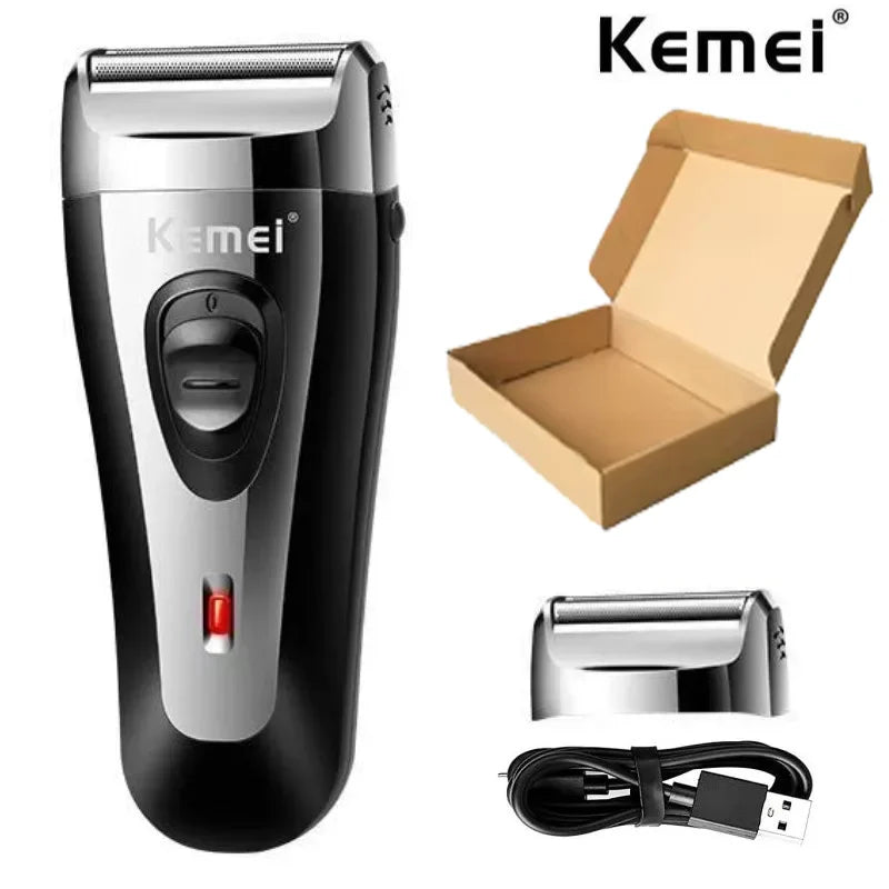 KM-9038 Powerful Rechargeable Shaver for Men Foil Electric Shaver Beard Head Shaving Electric Razor Facial USB with Extra Mesh