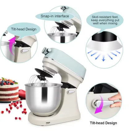 3 in 1 Stand Mixer Kitchen Food Processor Bread Cake Dough Mixer Electric Mixer Stand Machine DC Motor Super Silent