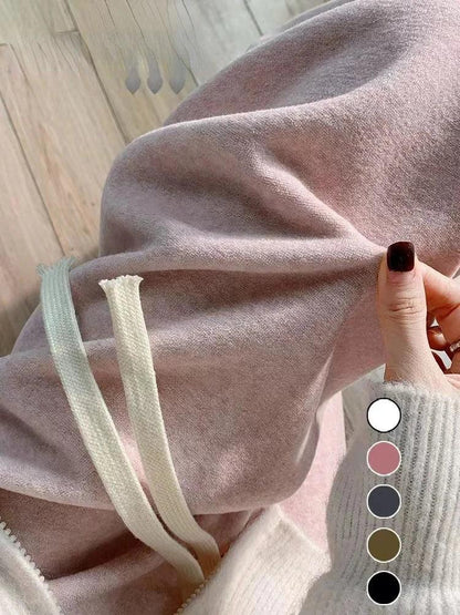 Autumn Winter Plush Pants Women  Soft Straight Tube Flared Pants High Elasticity Waist Casual Fashion Knited Woolen Pants