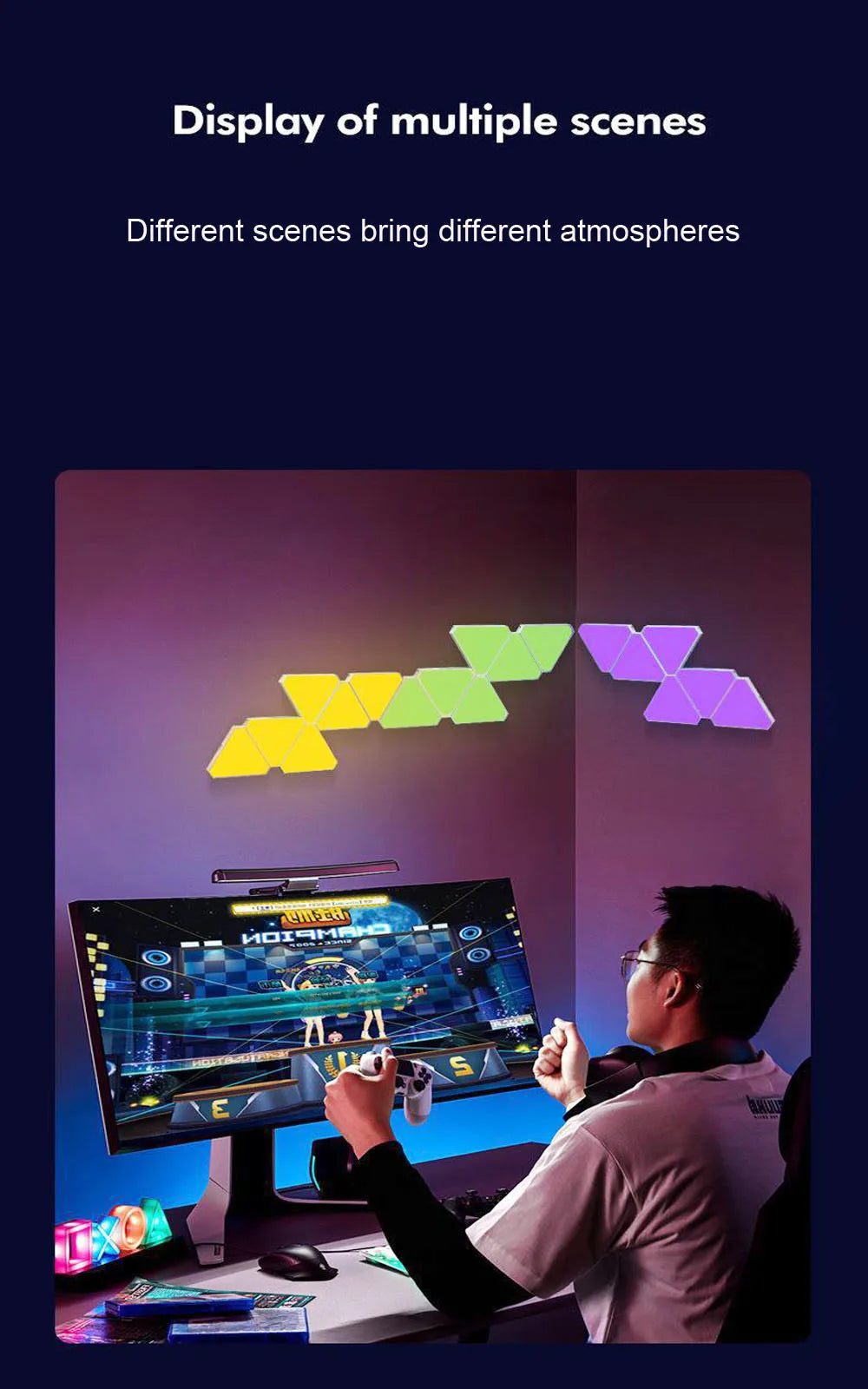 5V USB WIFI RGB LED Quantum Lamp Triangle LED Night Light DIY Game LED Wall Lamp For Home Bedroom Decoration Atmosphere Lamps